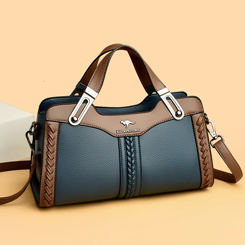 Top Quality Pu Leather Messenger Bag Women's Handbag Top-Handle Bags Luxury Designer Female Shoulder Crossbody Bags Sac A Main