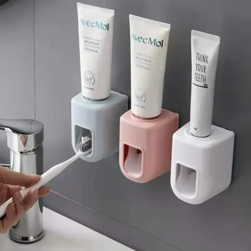 Automatischer Zahnpastaspender zur Wandmontage, wasserdicht, mit Zahnbürstenhalter – Badezimmerzubehör