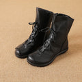 Bottines femme en cuir PU automne-hiver, doublure en peluche, semelle souple antidérapante, chaussures décontractées, bottines confortables à petit talon pour femme