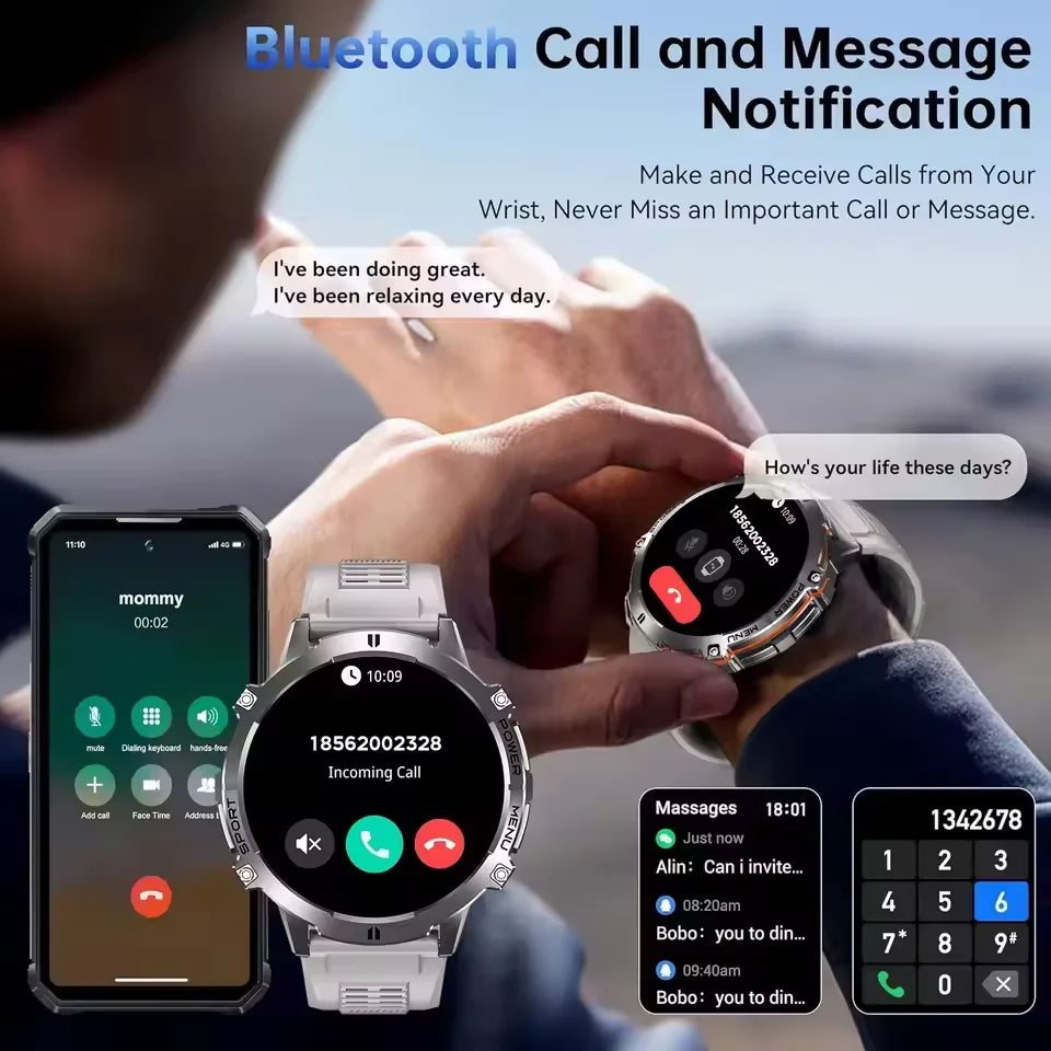 Men Military TANK X3 PRO Smartwatch 1.73"AMOLED Compass HD Call 10ATM Waterproof GPS Sports Smart Watch for Man IOS Android 2026