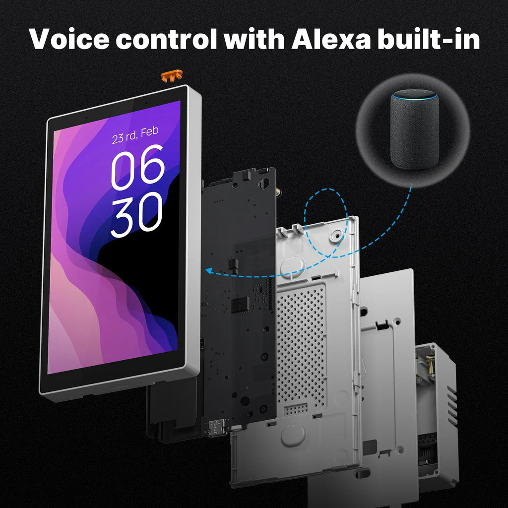 MOES Tuya Wi-Fi Smart 5-inch Touchscreen US Central Control Panel, Alexa Voice Control, Built-in Zigbee Gateway, Scene Control