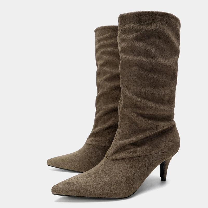 Stivaletti donna Liyke effetto suede con gambale morbido