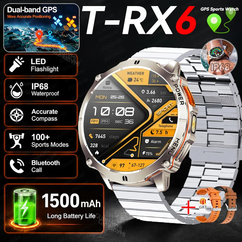 T-RX6 Ultra GPS Sports Smartwatch with Compass