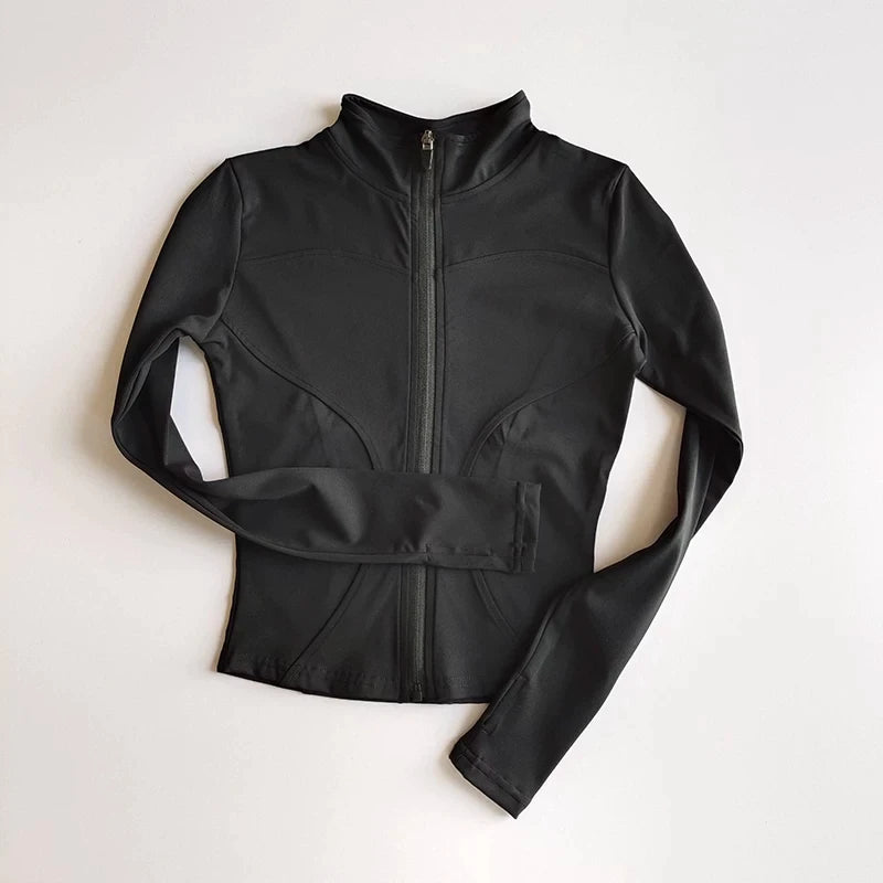 Giacca sportiva donna aderente con zip