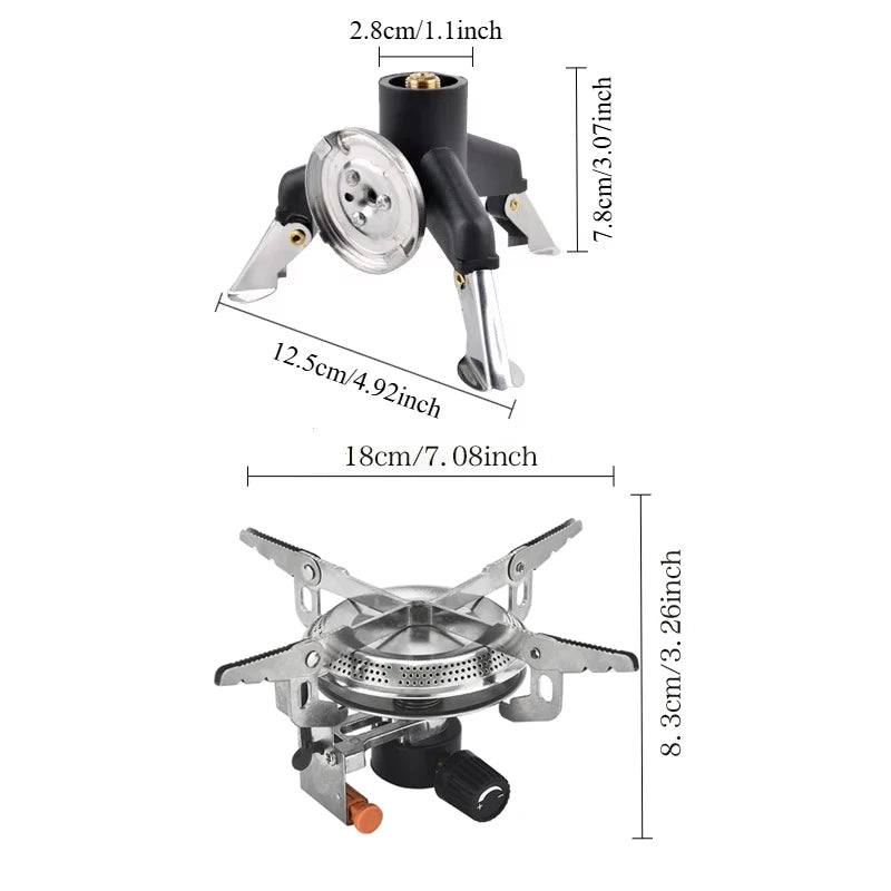 Camping Gas Stove Adapter Connector Portable Folding Tank Tripod Stand Stainless Steel Outdoor Hiking Backpacking Cooking Gear