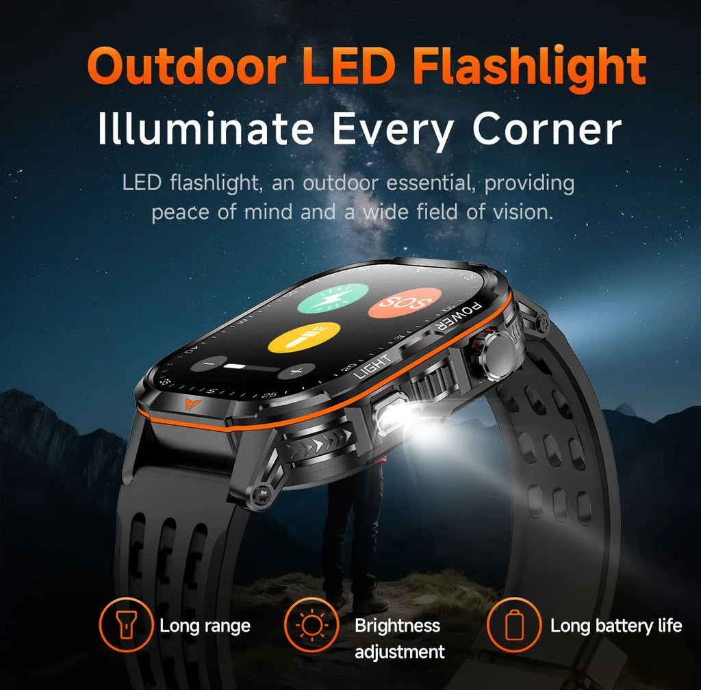 Smartwatch TFT da 2,01″ con chiamate Bluetooth e GPS via smartphone