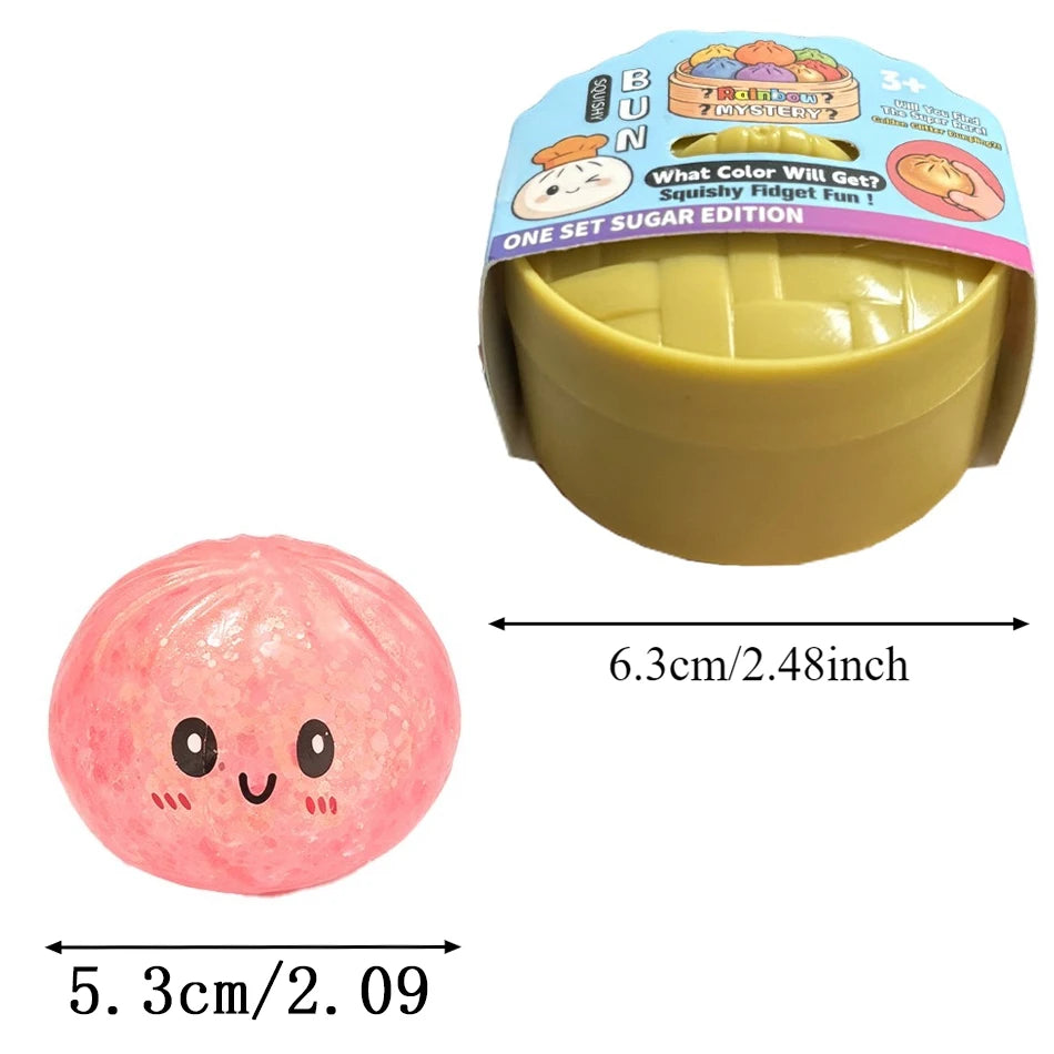 Mini-Glitzer-Kloß-Squishy – ULTRA SELTEN, versteckte Edition mit Goldglitzer, weicher Teigball zum Stressabbau und für sensorische Erfahrungen
