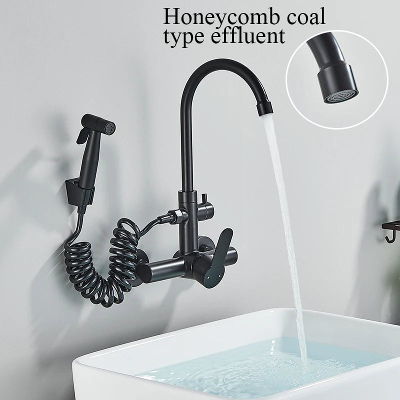 Robinet de cuisine encastré avec douchette bidet, eau chaude et froide, mitigeur d’évier, installation encastrée, robinet mitigeur de cuisine, robinet de bidet pour évier