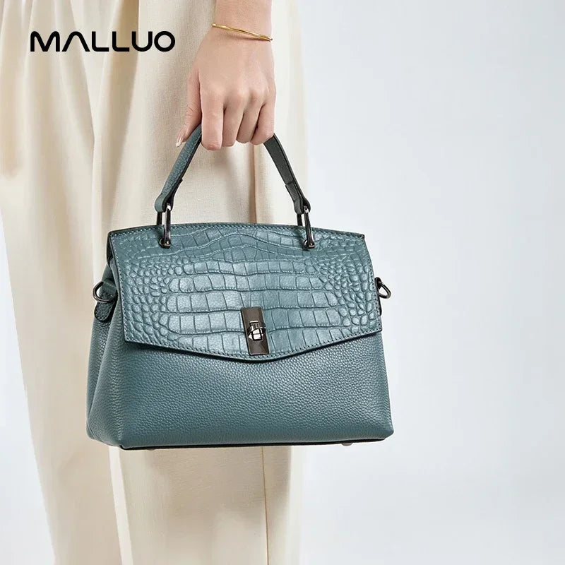 Women Natural Cow Genuine Leather Handbag Ladies Cowhide Vintage Luxury Tote Bag Female Crossbody Fashion Shoulder Satchel Bags