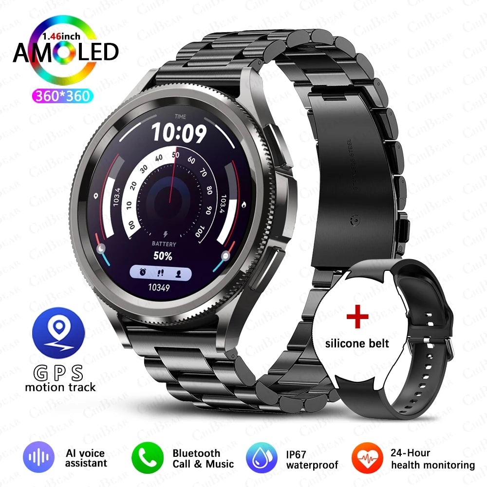2026New Watch 6 Classic SmartWatch Women Fashion Bluetooth Call Voice Assistant Health Monitoring Android iOS Smart Watch Men