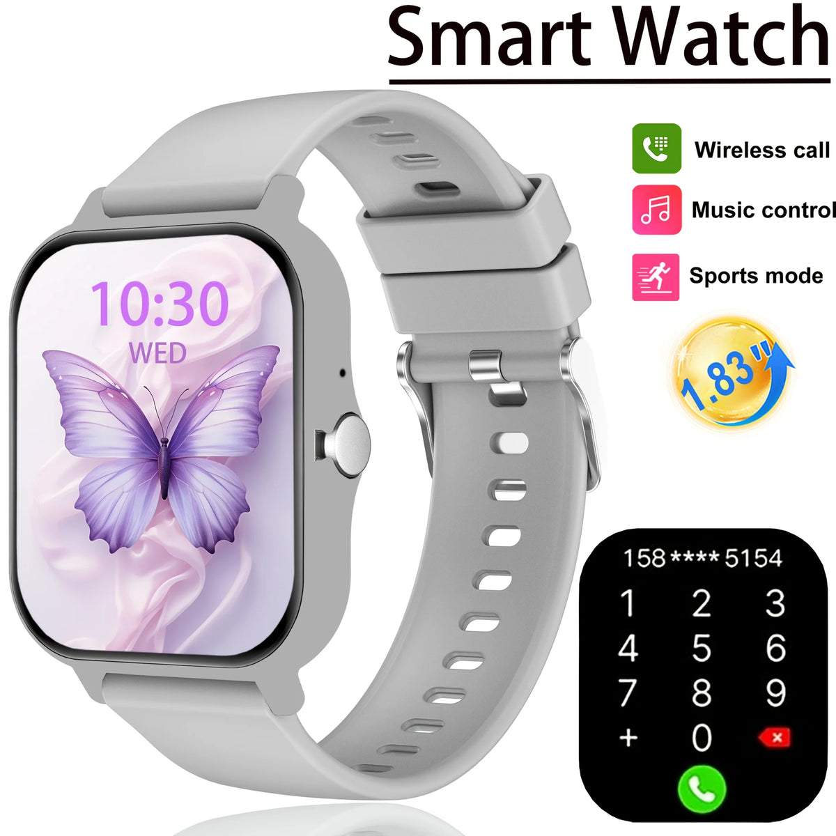 ERUN 1.83-Inch Bluetooth Calling Smartwatch