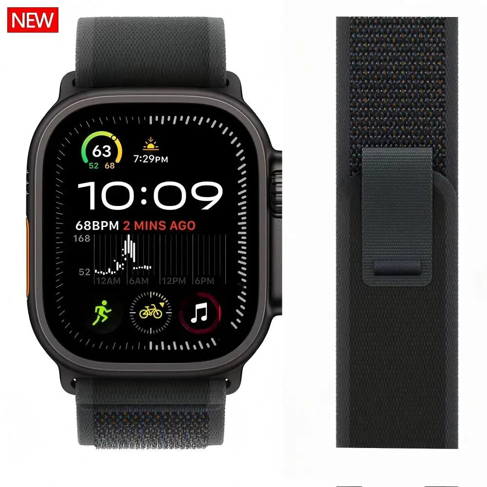 Soft Sport Trail Loop Strap Case for Apple Watch Ultra 4 3 2 1 Band 46mm 49mm 44mm 45mm 40mm 41mm 42mm 38mm Armbander Accessories Correa Bracelet iWatch Series 12 11 10 SE 9 8 7 6 5 4 Straps