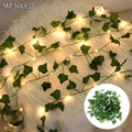 Guirlande lumineuse LED à feuilles de lierre pour décoration de maison, mariage, plantes artificielles suspendues, feuilles de vigne factices