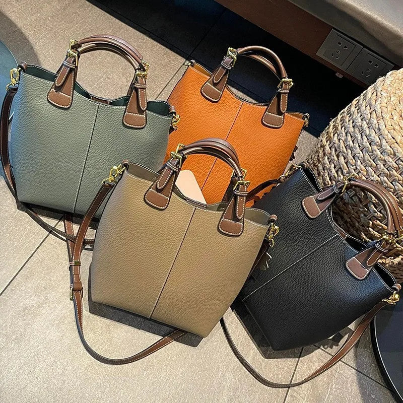 RanHuang New 2025 Women's Fashion Handbags High Quality Genuine Leather Shoulder Bags Ladies Luxury Messenger Bags Bucket Bags
