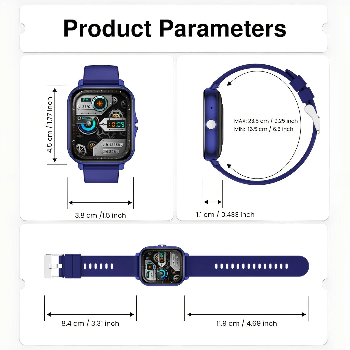 The Highly Sought-after Multi-functional Smartwatch of 2026 Features a Full Touch Display, Silicone Strap