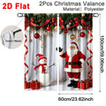 2pcs Festive Christmas Curtains Santa Claus Snowman Design Polyester Curtains 60*150cm Window Treatment for Home Decor Xmas Gift
