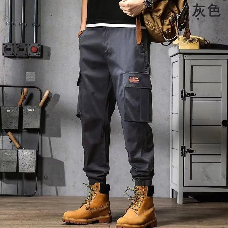 Pantaloni cargo uomo in poliestere con tasche