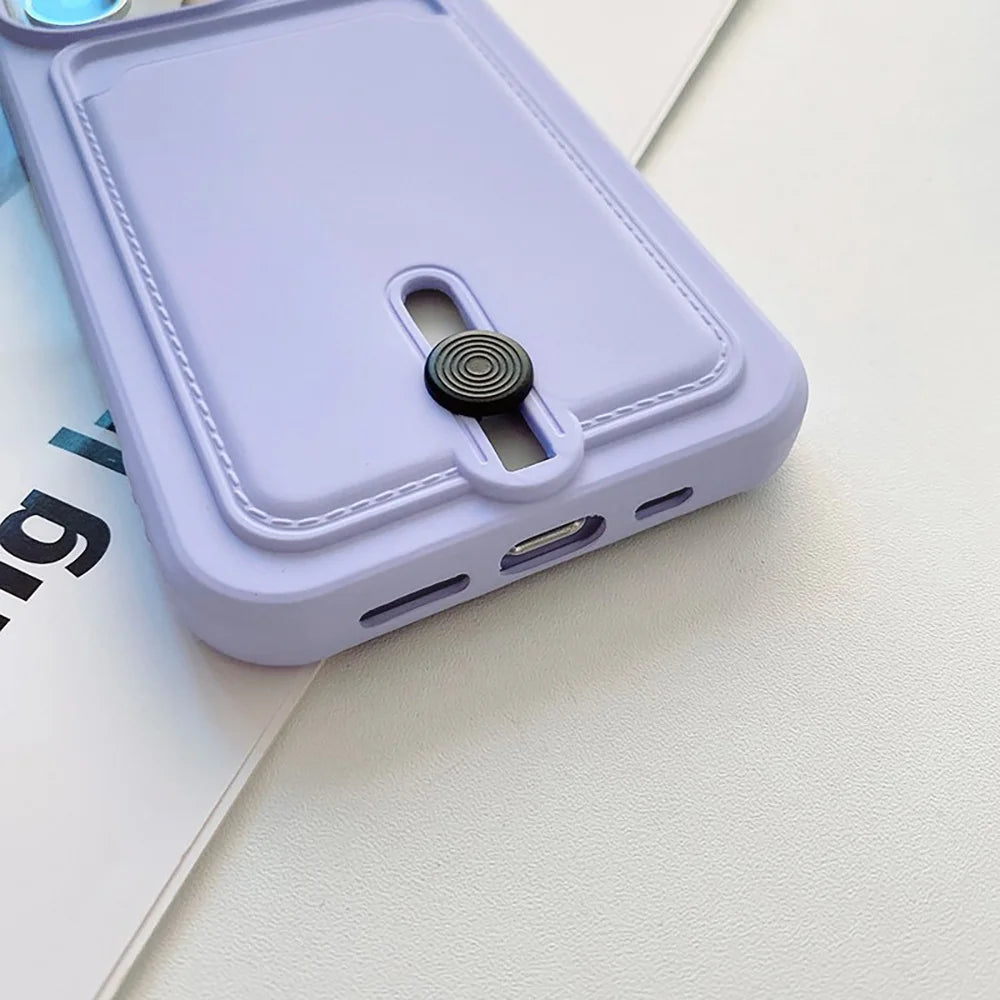 Silicone Wallet Phone Case For Apple iPhone 18 17Air 16 15 14 13 12 11 Pro Max Plus Card Slot Pocket Shockproof Protective Cover
