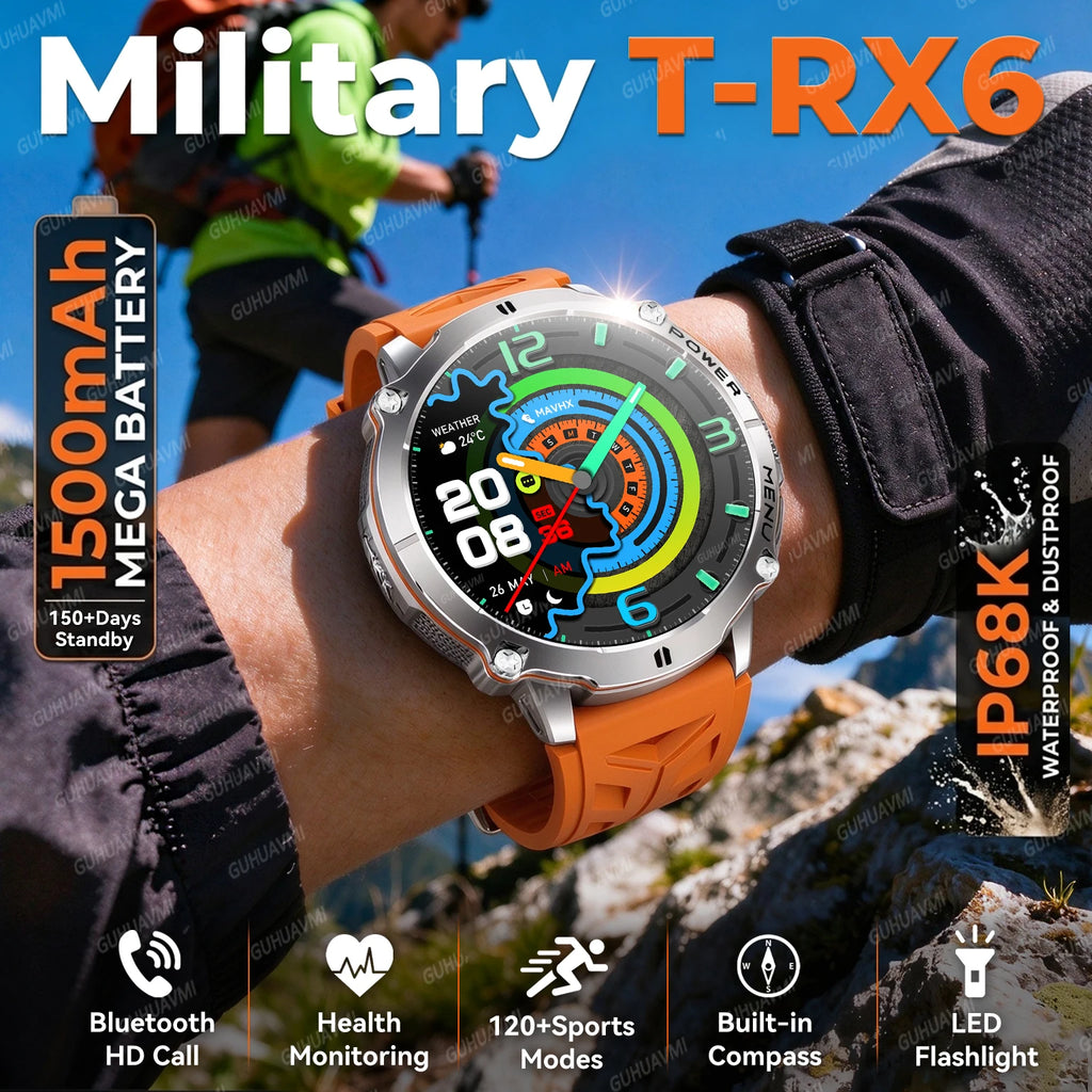 T-RX6 1.7″ AMOLED smartwatch with Bluetooth calls