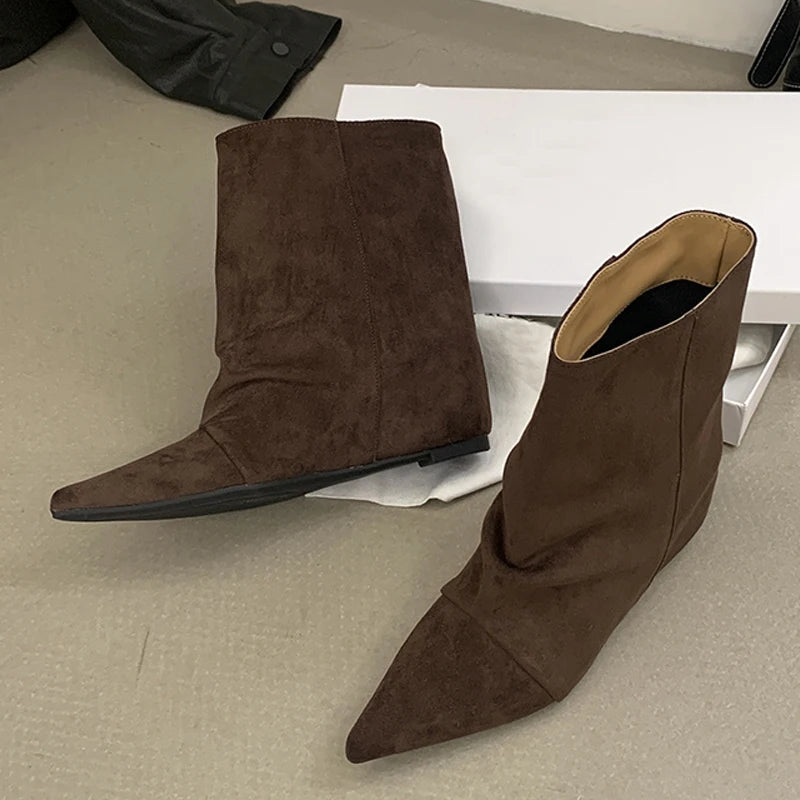 Stivaletti donna Liyke effetto suede con rialzo interno