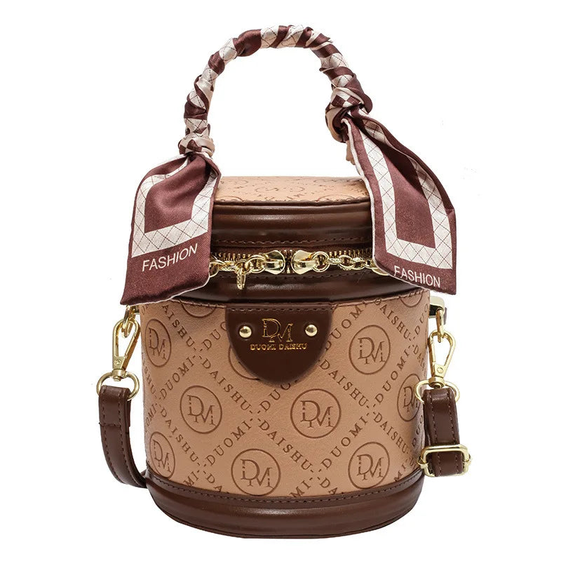 Fashion Portable Women's Bucket Shoulder And Crossbody Bags Niche Design Retro Luxury Mobile Zero Wallet Handbags Purse