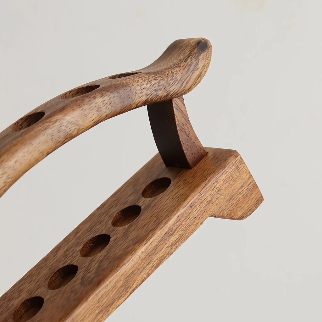 Walnut-Tone Wooden Desk Organizer