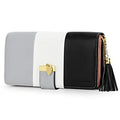 Pomelo Best 2026 Women RFID Wallet Color Block PU Clutch Multi Card Slots Phone Compartment Zipper Ladies Travel Coin Purse