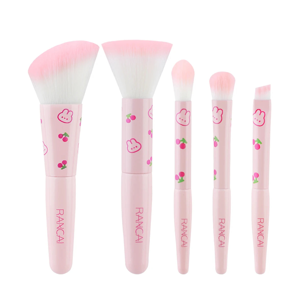 5-teiliges niedliches, kompaktes Make-up-Pinselset mit Etui, hochwertige Pinsel für makellose Foundation, Rouge und Lidschatten-Applikation, Kosmetikwerkzeuge