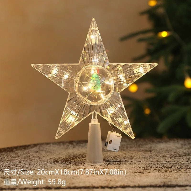 15cm Christmas Tree Decoration Stars Warm White Lights Home Room Decor LED Shining Lamp Xmas Festival TopStar Navidad 1.07in