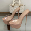 Mules donna Liyke trasparenti con maxi plateau