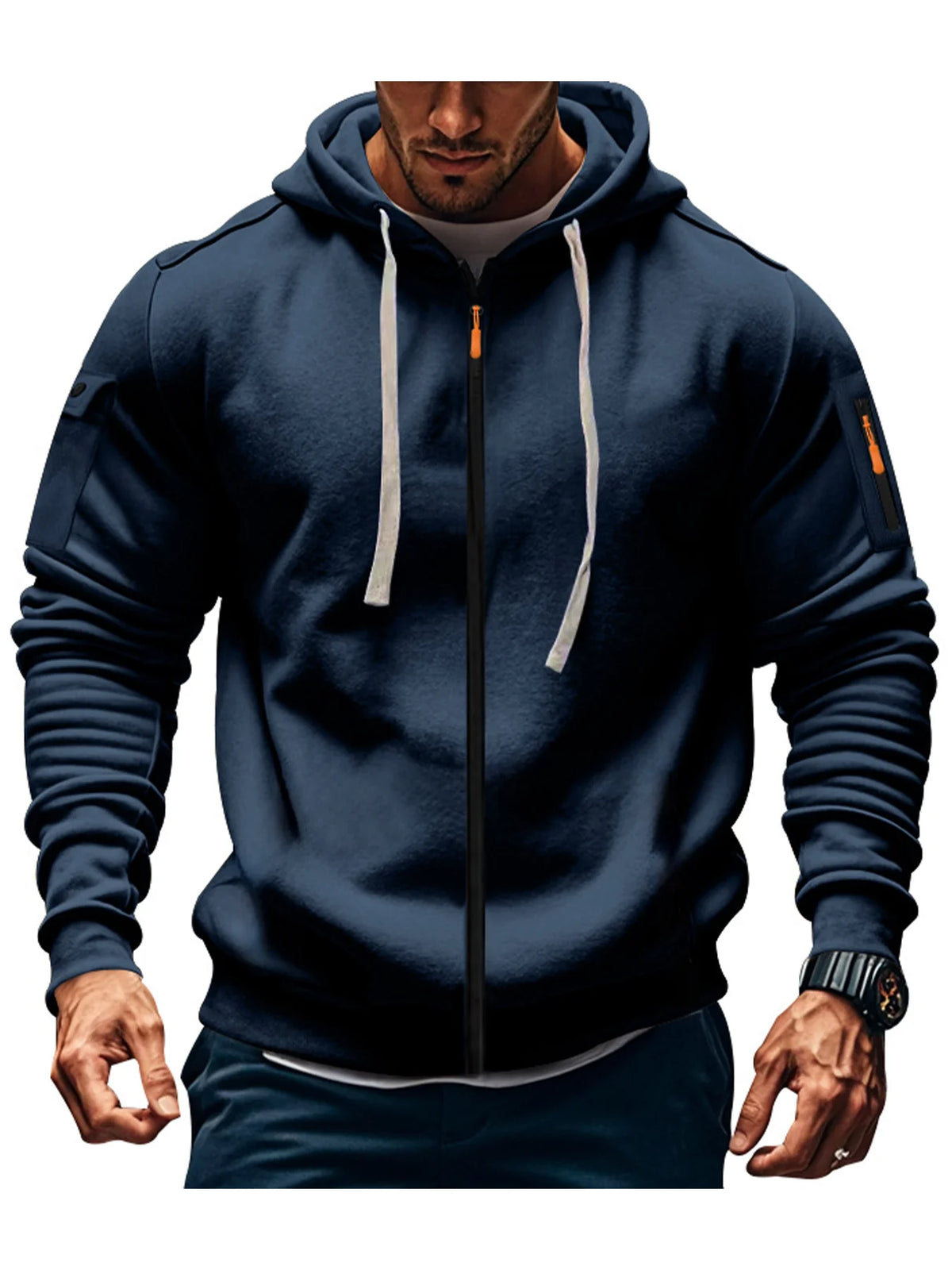 Sports hoodie men's, long sleeve, hooded