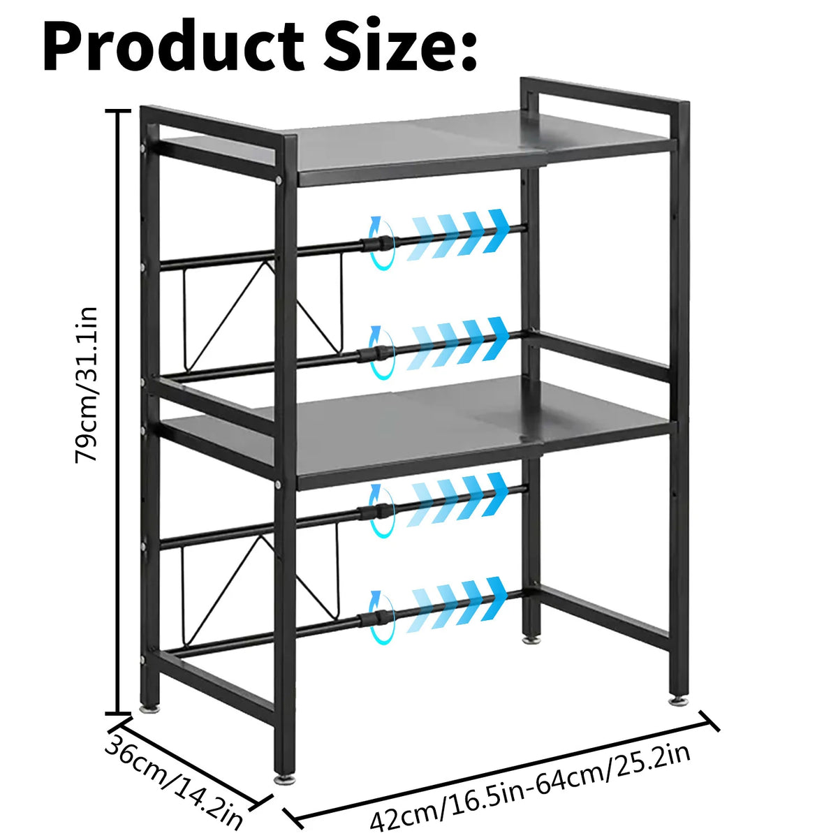 1pc Microwave Oven Storage Rack, Space-saving Countertop Kitchen Utensils Tableware Organizer, Kitchen Accessories Metal Shelf