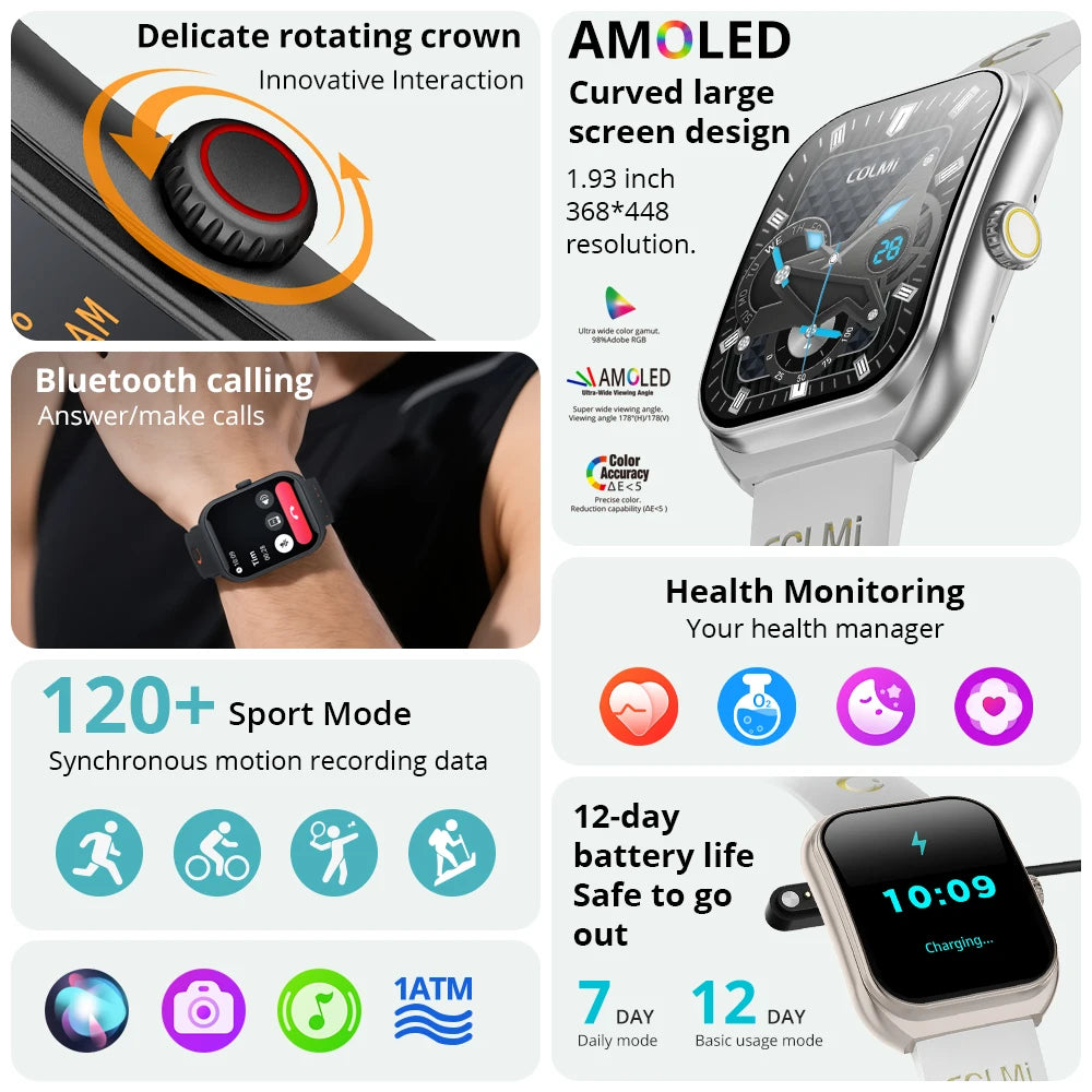 COLMI P86 AMOLED Smartwatch with Bluetooth Calling