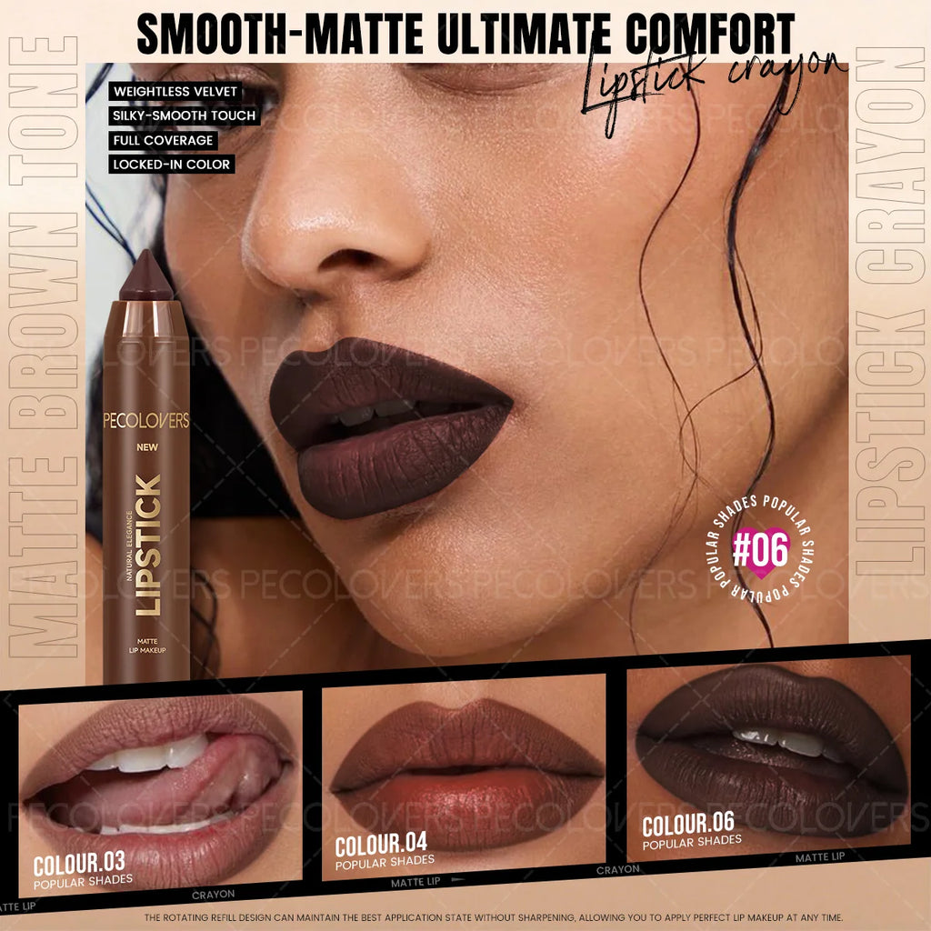 6-teiliges Set wasserfester matter Lippenkonturenstift – Lippenkonturenstift, der nicht am Becher haftet, langanhaltendes mattes Finish, für alle Hauttypen, Make-up-Kunst, matter Lippenstift