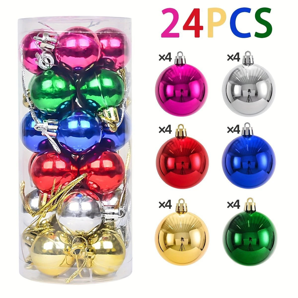 4CM Christmas Ball Decoration Hanging Xmas Tree Pendent Ornaments for Home Decor Navidad New Year 2026 Party Supplies Accessory