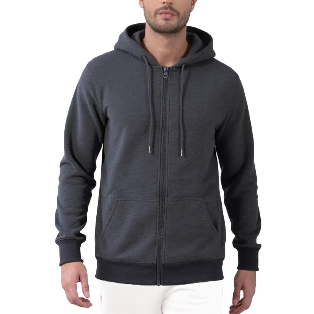 Autumn New Men's Hooded Sweatshirt Jacket Zipper Caidgan Solid Color Basic Simple Style Male Casual Streetwear Fashion Top