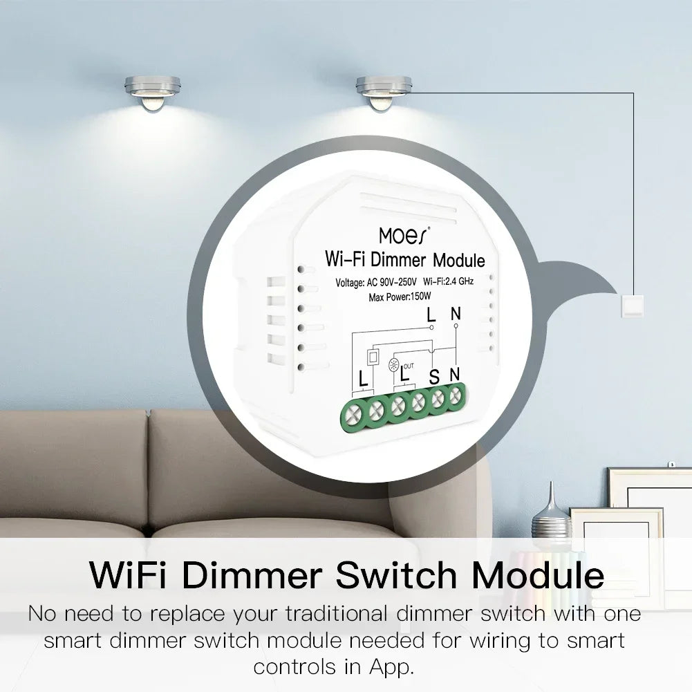 Smart ZigBee WiFi Dimmer Module Switch Module Smart Life App Remote Control Alexa Google Home Voice Control 1/2 Way 1/2 Gang