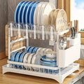 Escurridor de cocina, 1 unidad, escurridor de vajilla de dos niveles, organizador de cocina para palillos, vasos y tablas de cortar, La