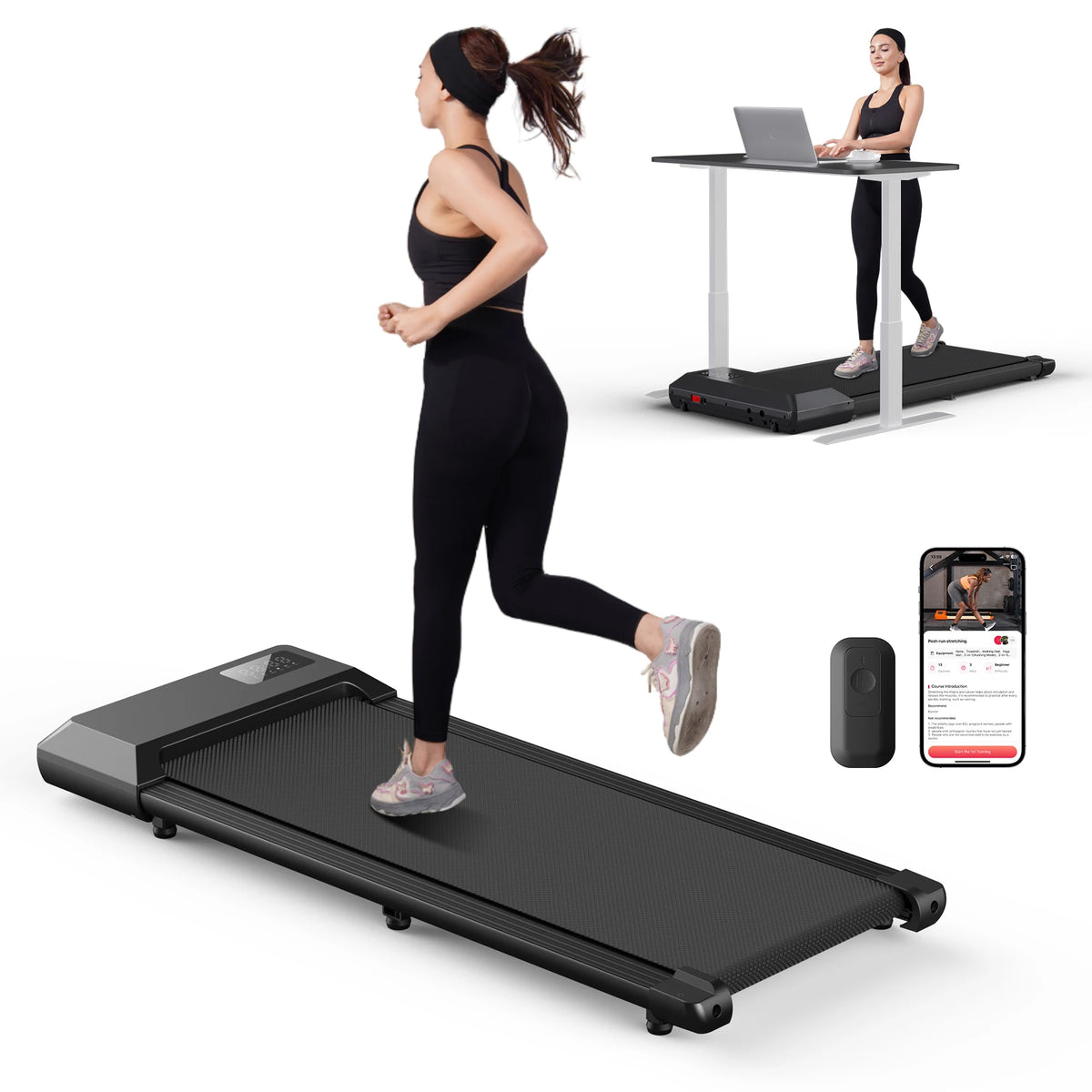 300-lbs-Laufband für zu Hause, 2,5-PS-Laufband, Walking Pad, LCD-Digitalanzeige, 2-in-1-Fitnessgerät zum Gehen, Laufen und Trainieren
