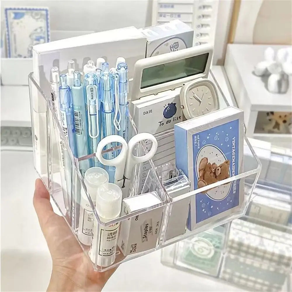 Acrylic Desk Pen Holder with 3 or 5 Compartments