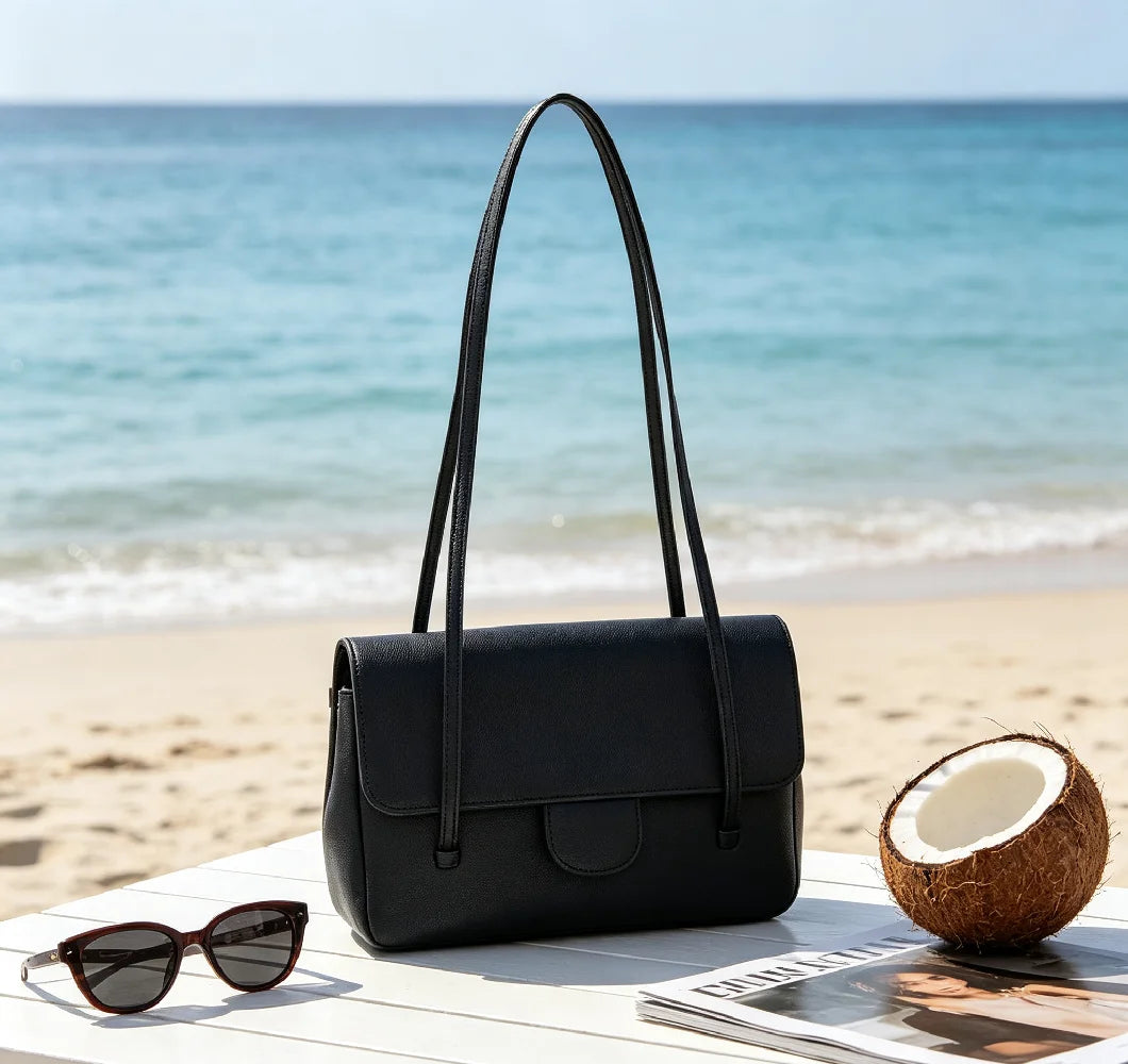 Solid Black Designer Style Women Handbag Shoulder Bag Crossbody Bag Classic All-match Ladies PU Leather Tote Hand Bags Removable Strap Office Work Shopping Party Elegant Female Messenger Purse Ladies Satchel