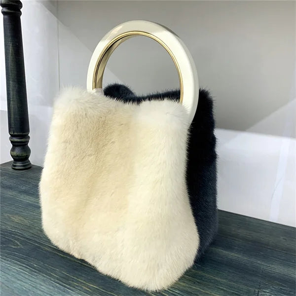 Luxury Designer Handbags Bag Mink Fur Bags for Women Square Bag Shoulder Bags Woman Luxury 2026 Ladies Hand Bag Women's Bag