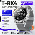 New T-RX 4 Military GPS Smartwatch Men 6 Satellite Precise Positioning 10ATM Waterproof HD Call 170+Sports Modes LED Flashlight