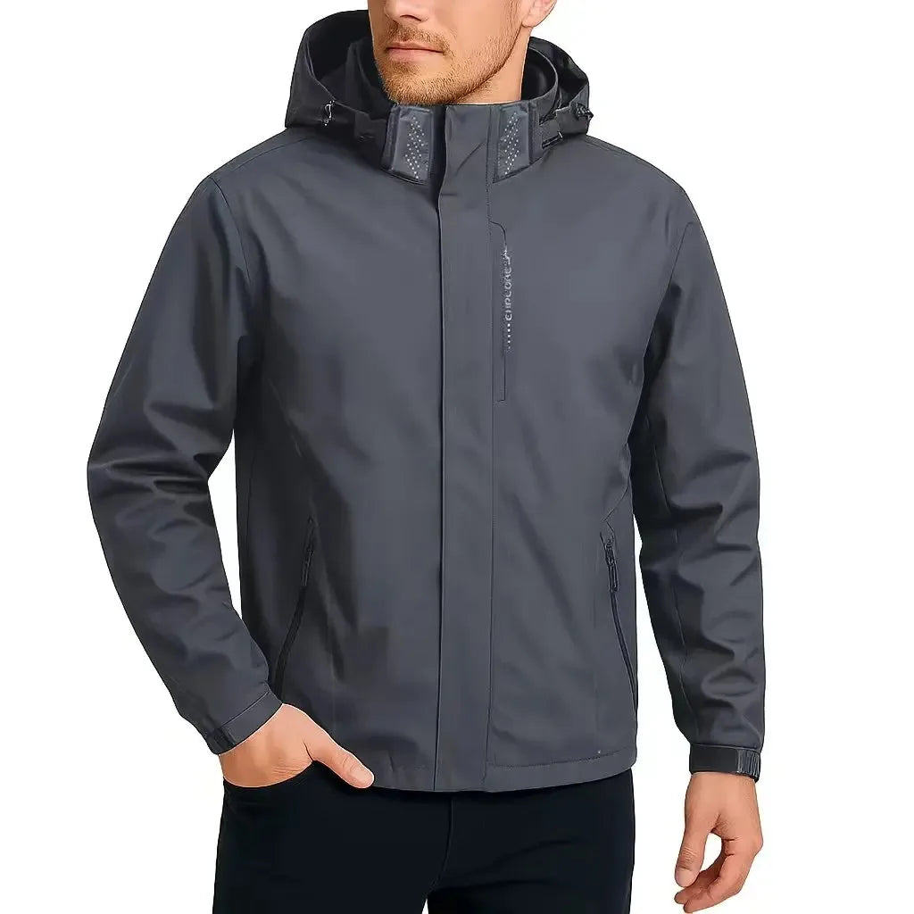 Autumn Spring New Men's Outdoor Jacket Hooded Zipper Design Windbreaker Waterproof Climbing Hiking Fashion Punching Jackets