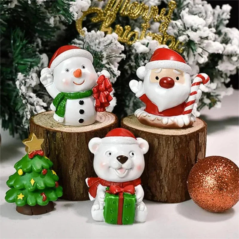 Série de Noël Artisanat Résine Animaux Fête Créatif Mini Sapin de Noël Vieille Fille Enfants Cadeau Mignon Fournitures de Décoration d'Intérieur Décor
