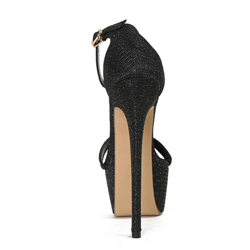 Sandali donna Liyke luminosi con plateau e tallone chiuso