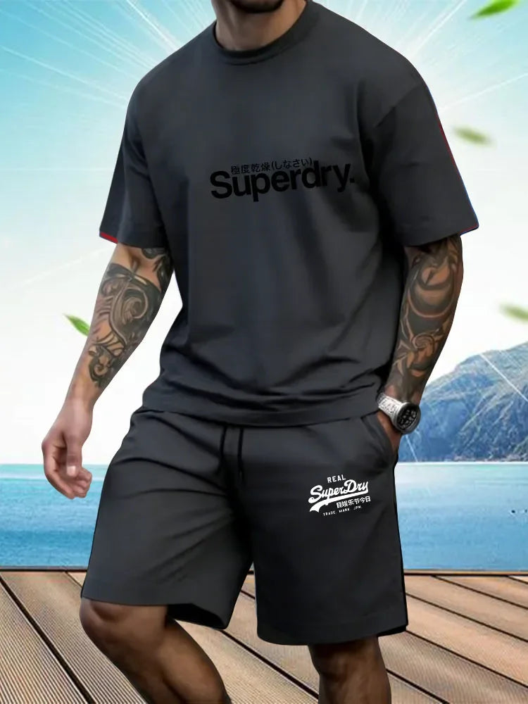 2026 neue Herren-Sportbekleidung Kurzarm-T-Shirt und Sportshorts Sommer Casual Jogginghose Set Herren zweiteilige T-Shirt-Sets