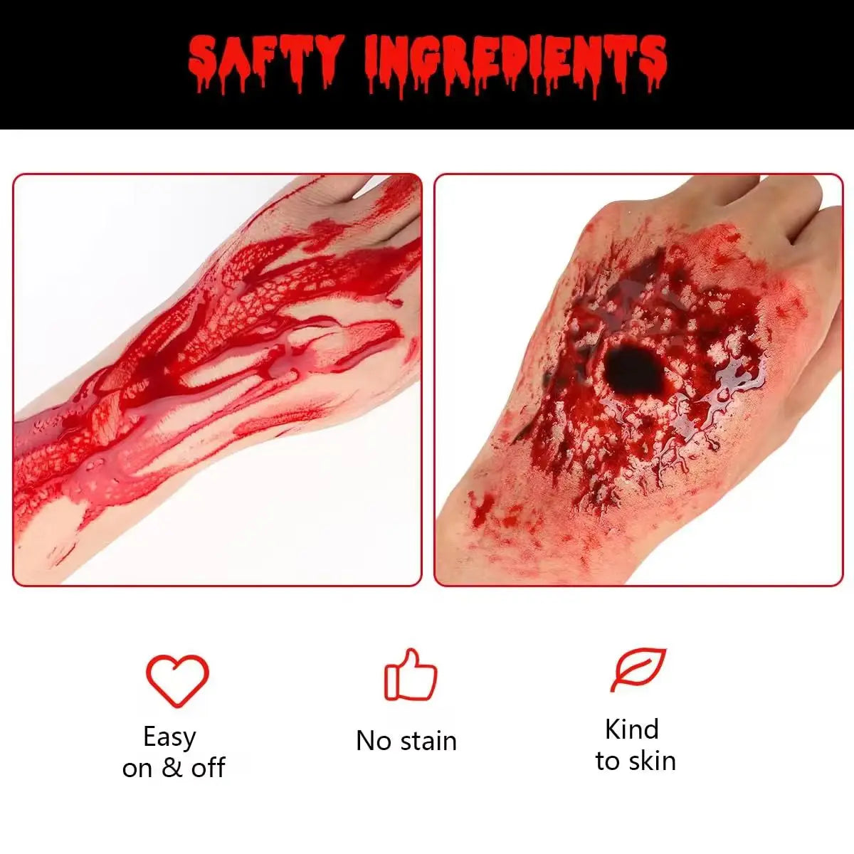 Künstliches Blut-Spray 60ml abwaschbar Halloween SFX Spezialeffekte Make-up realistisches Blut für Vampir Zombie Cosplay Horror Party Kostüm