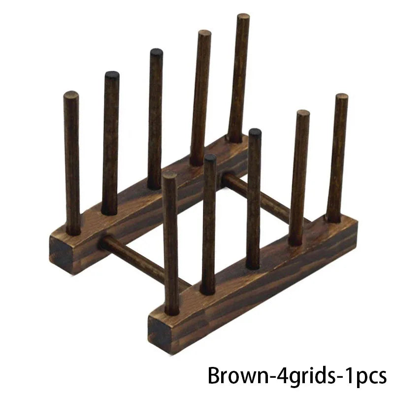 Organizador de almacenamiento para cocina, multifuncional, con escurridor de vajilla, de madera, accesorios de cocina