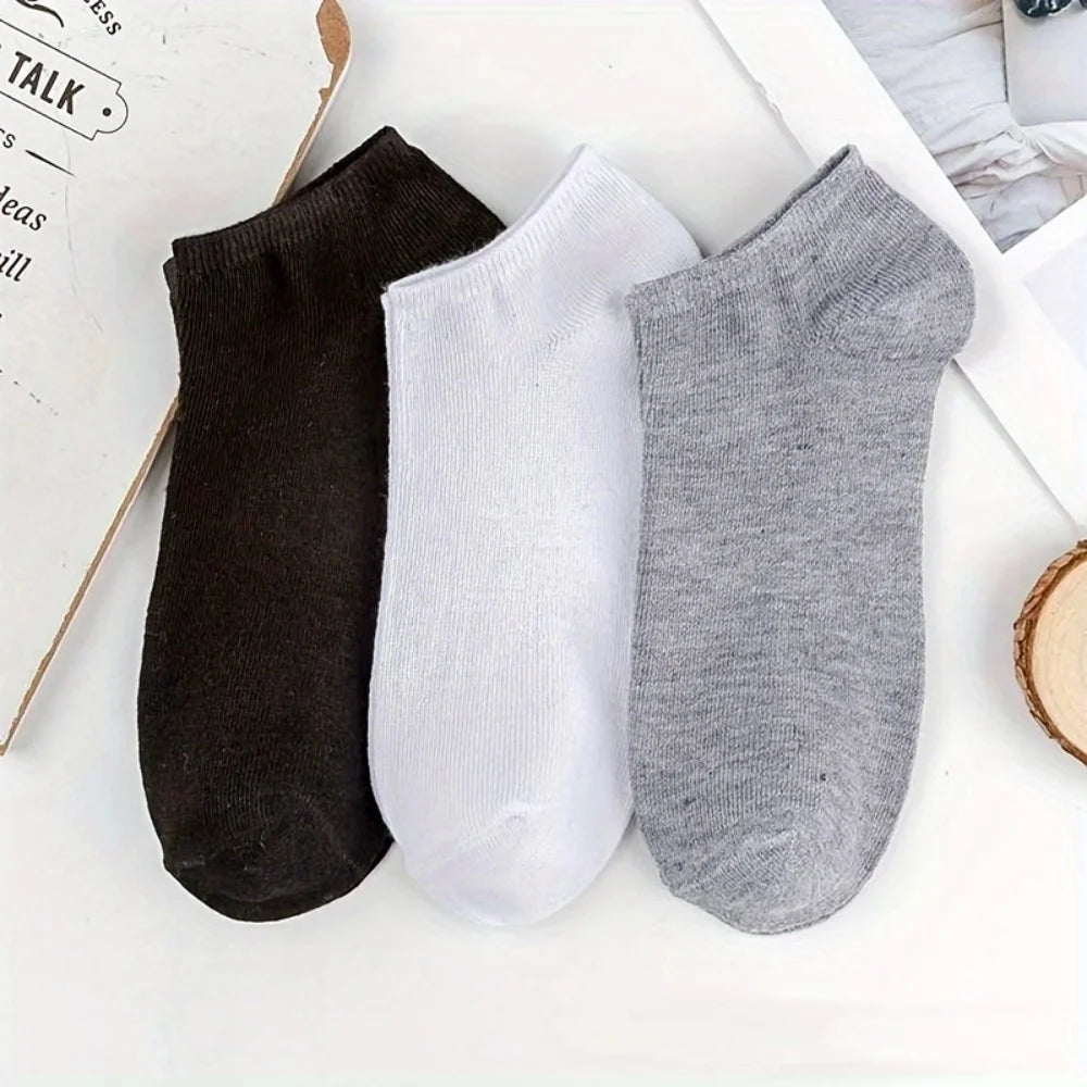 Pack de 5/10 pares de calcetines tobilleros unisex de ajuste cómodo para todos, transpirables y ligeros: ideales para hacer deporte y para el día a día.